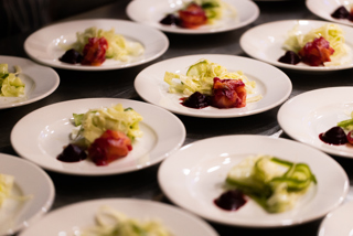 Canapes lined up for Lost Supper